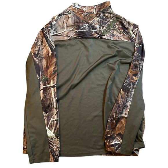 Sports Afield 1/4 Zip Pullover Top Large Realtree Camo Green Brown Hunting - Picture 2 of 5